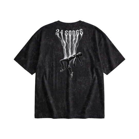 24 Songs Tr4viscott Acid wash T-shirt