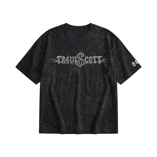 24 Songs Tr4viscott Acid wash T-shirt