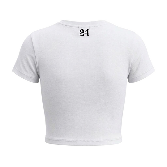 24 Songs YE Baby Tee in White