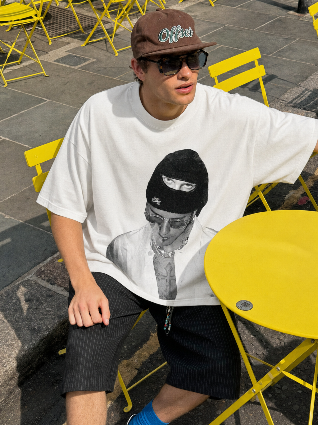JUSTIN-I'm Going Through Changes T-shirt(White) – model front