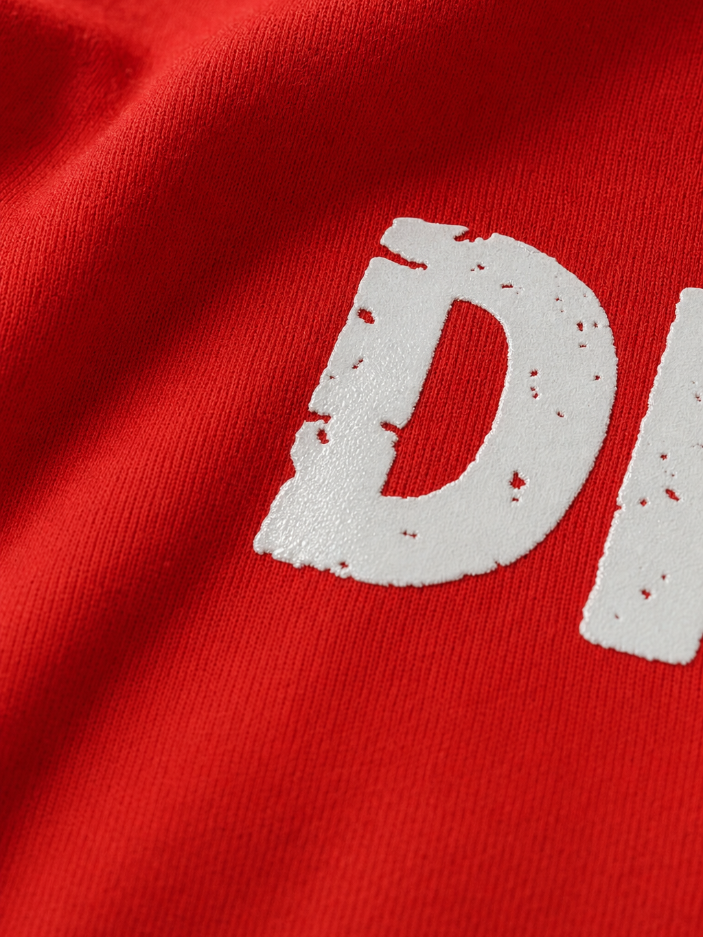Carti - DIE LIT (Red) T-shirt – close-up detail