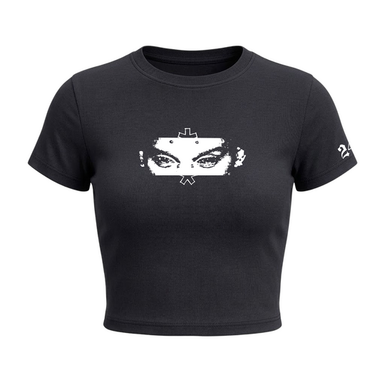 Carti - Antagonist Eyes Baby Tee in Black